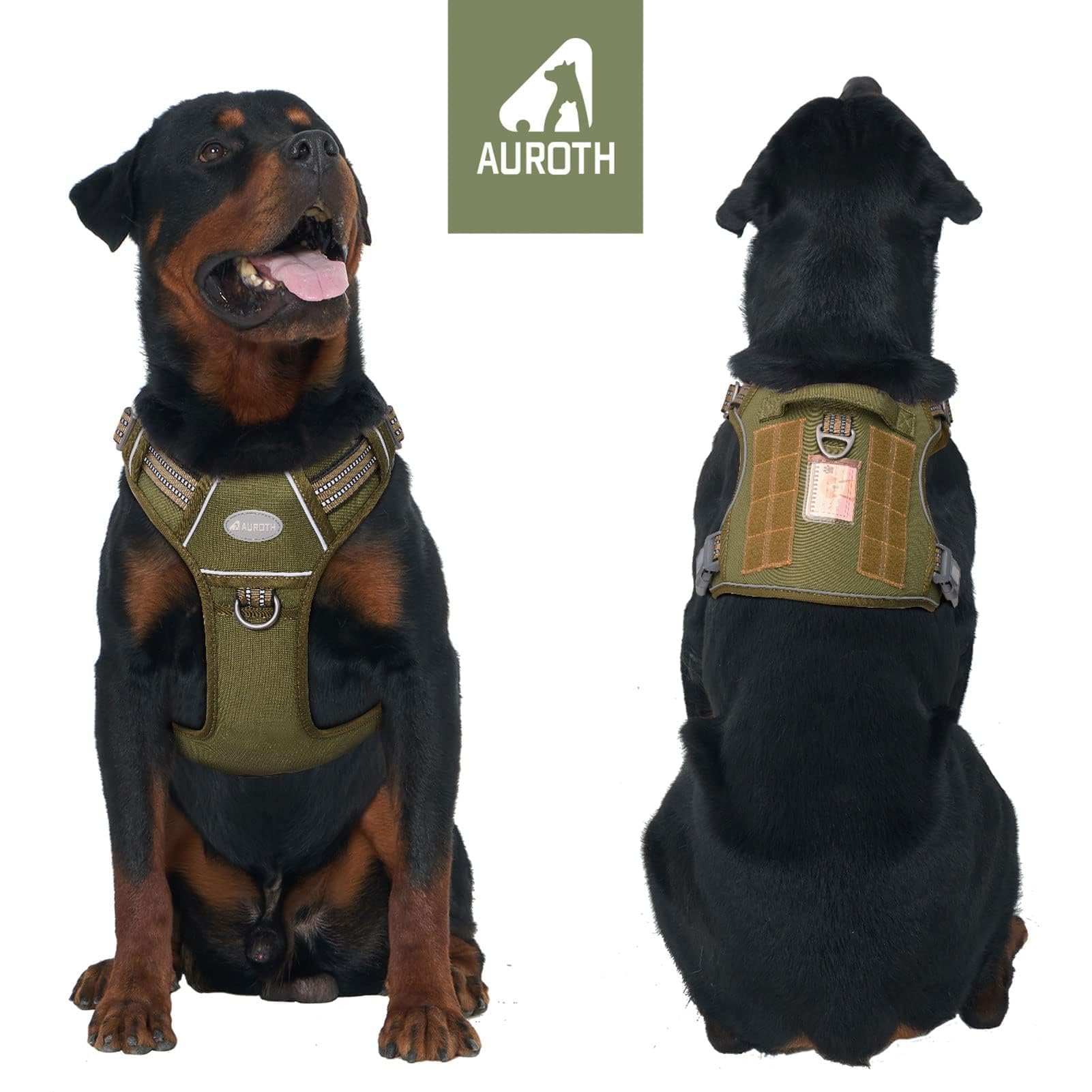 AUROTH Tactical Dog Harness with adjustable straps for a secure fit on large dogs
