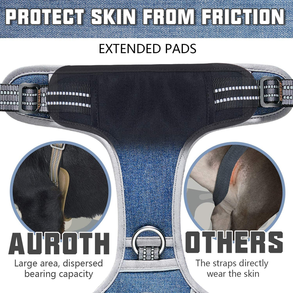 AUROTH Tactical Dog Harness denim blue adjustable buckles for a precise fit