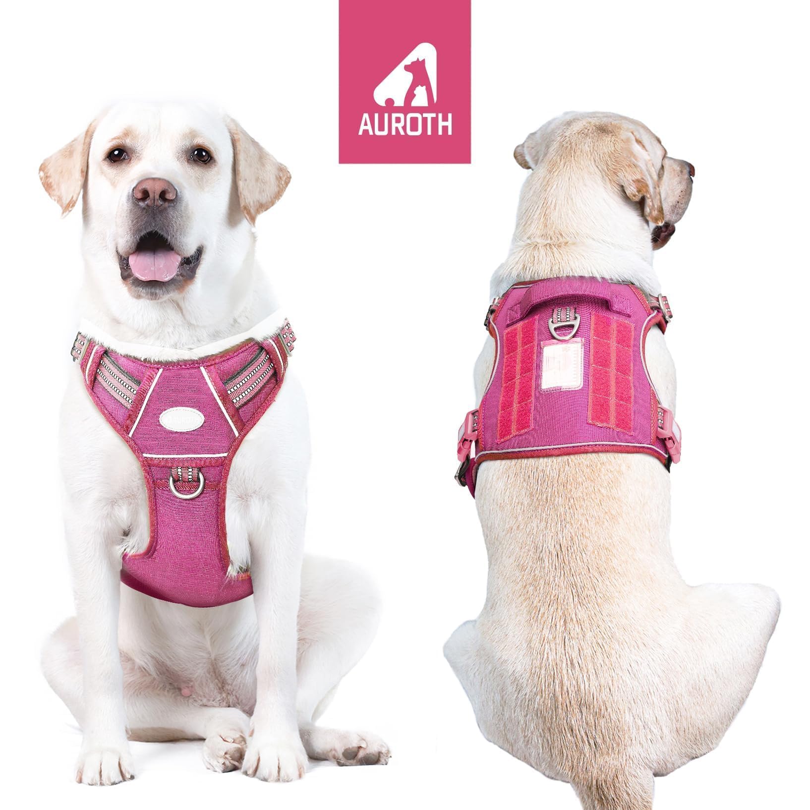AUROTH Tactical Dog Harness Dual Leash Attachments for versatile control