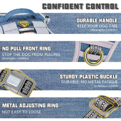 AUROTH Tactical Dog Harness durable-nylon-stitching supports rugged outdoor use.