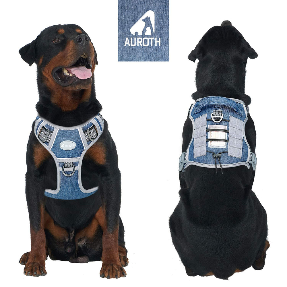AUROTH Tactical Dog Harness front-clip-no-pull aids training and calm walks.