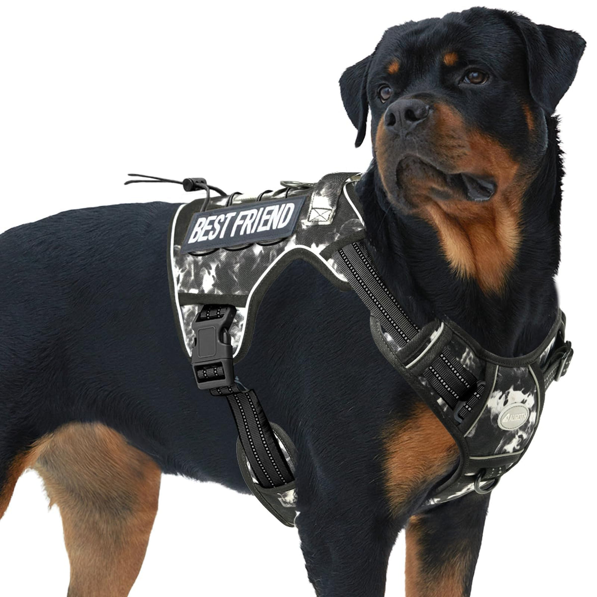 AUROTH Tactical Dog Harness front clip for precise control during walks.