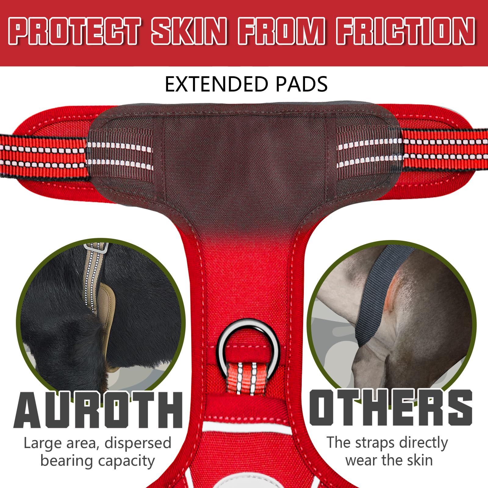 AUROTH heavy-duty nylon harness with reinforced stitching and padding.
