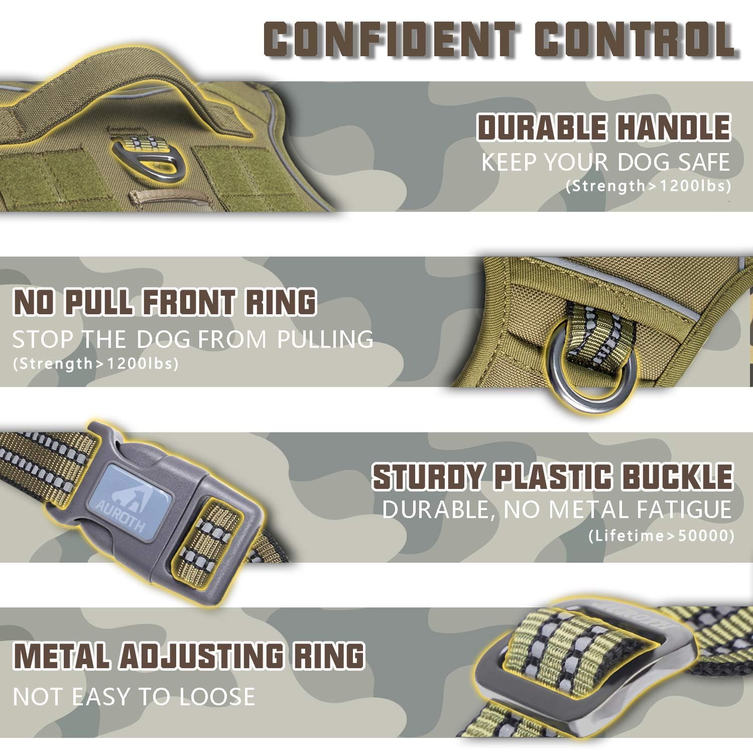 AUROTH Tactical harness MOLLE gear strips for carrying essentials.