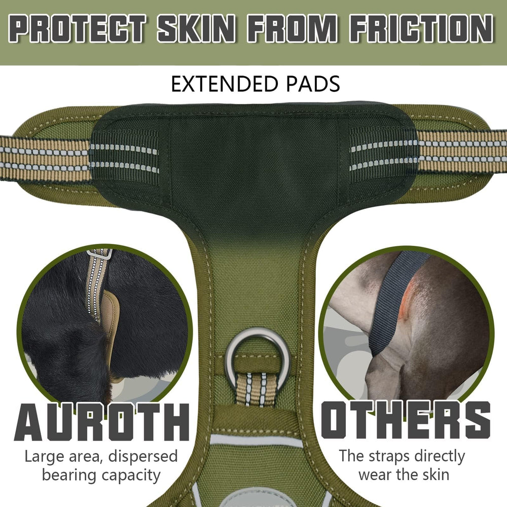 AUROTH Tactical Dog Harness with Molle side strips to carry gear on hikes