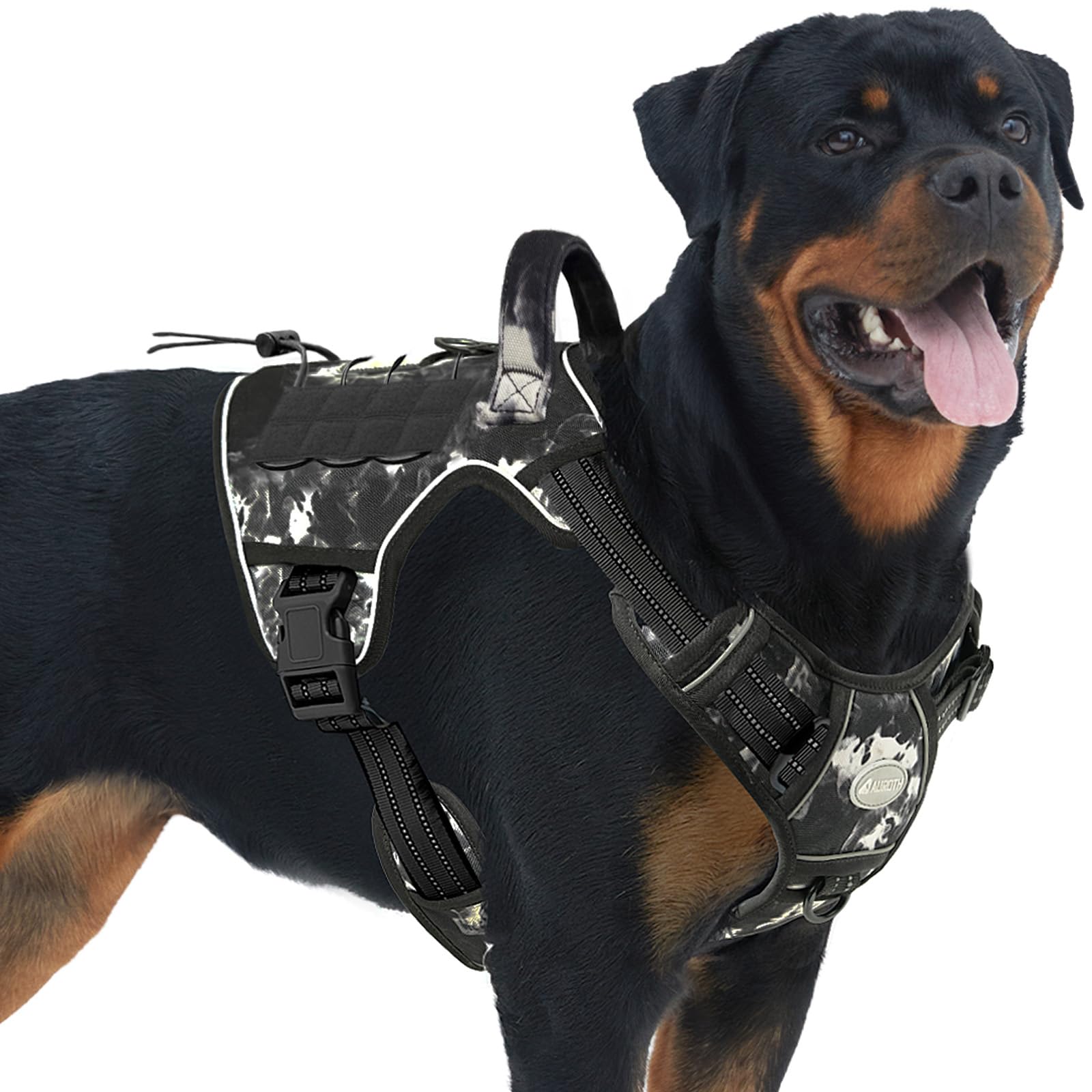 AUROTH Tactical Dog Harness with no-pull design for safer walks.