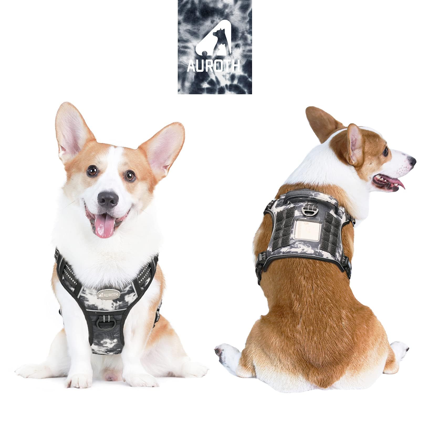 AUROTH Tactical Dog Harness side view highlights MOLLE-ready design for gear.