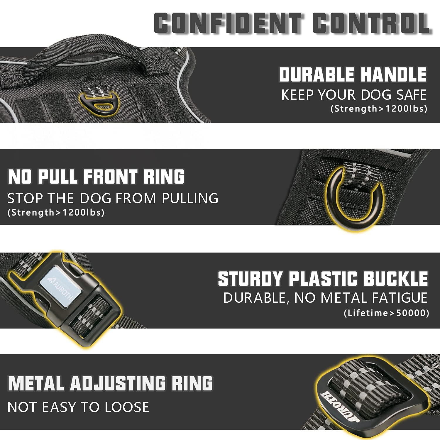 AUROTH Tactical Harness with Molle side gear for patches and accessories.