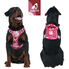 AUROTH Tactical Harness pink camo back view showing sturdy back leash point
