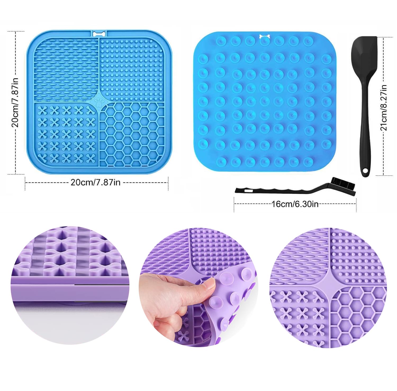 AUSINCERE 4-pack lick mats provide safe, non-toxic silicone for easy cleaning and repeated use.