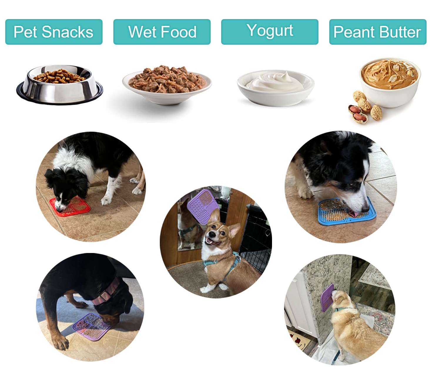 Food-grade silicone is BPA-free, soft, durable, and dishwasher safe for pet-safe cleanup.