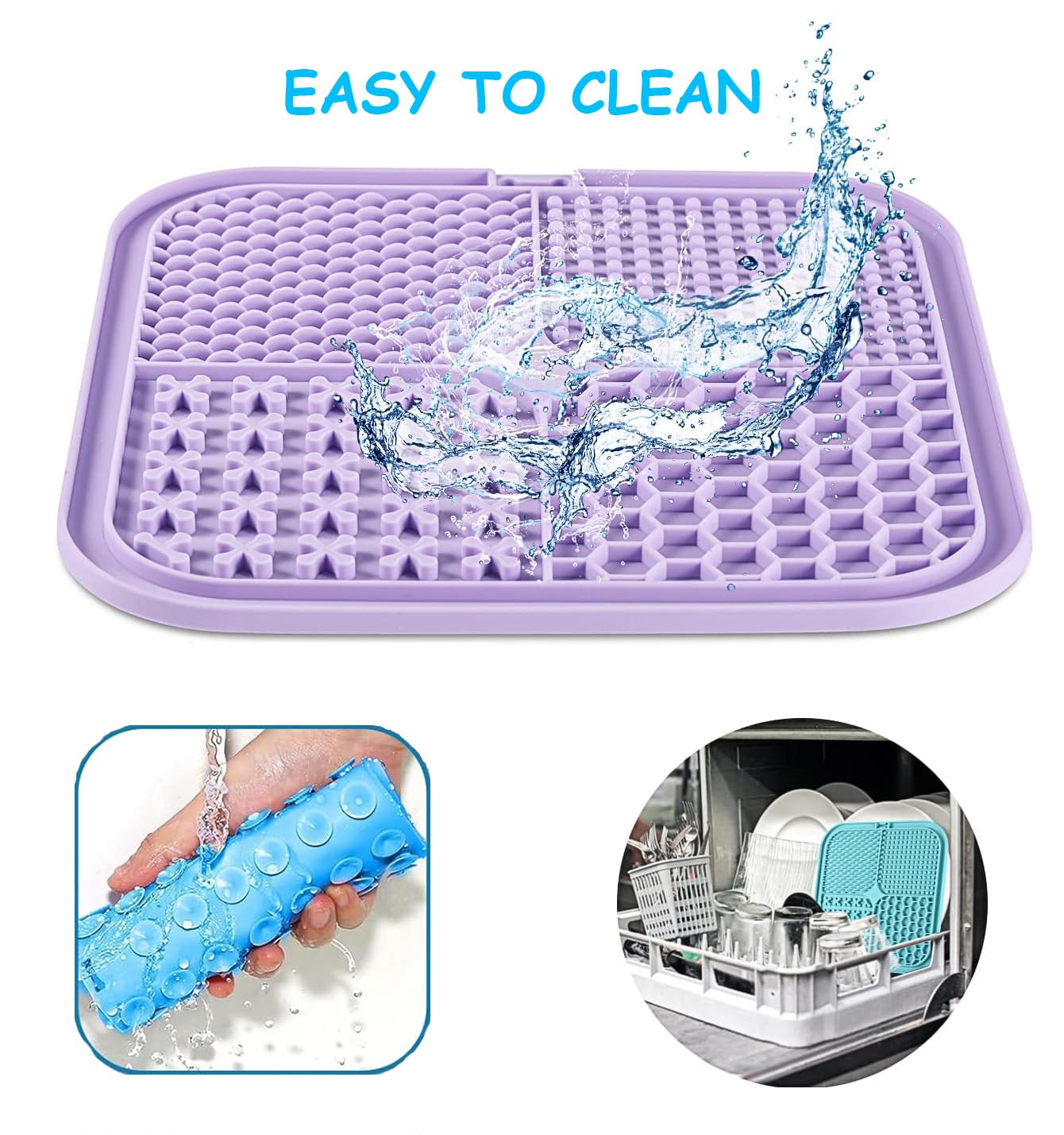 Versatile pet mat ideal for peanut butter, yogurt, or wet food as a distraction tool.