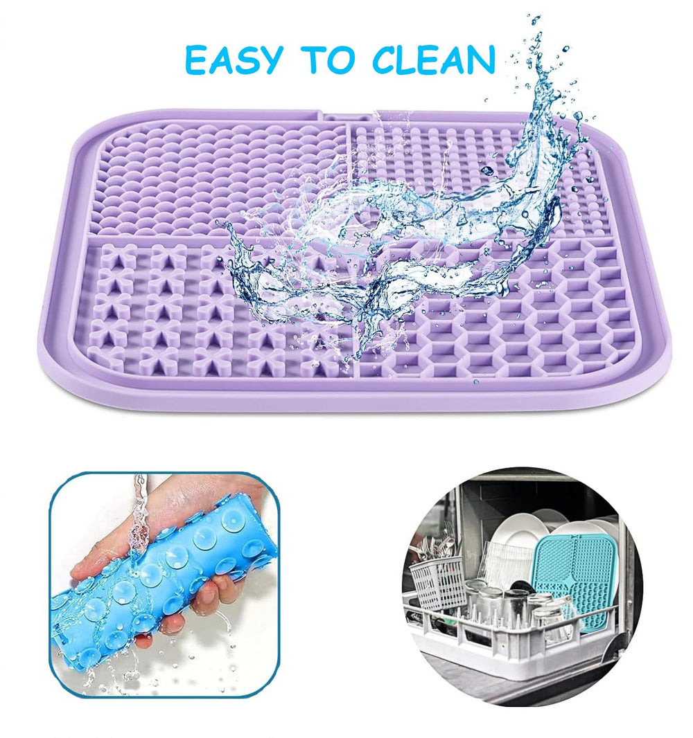 Versatile pet mat ideal for peanut butter, yogurt, or wet food as a distraction tool.