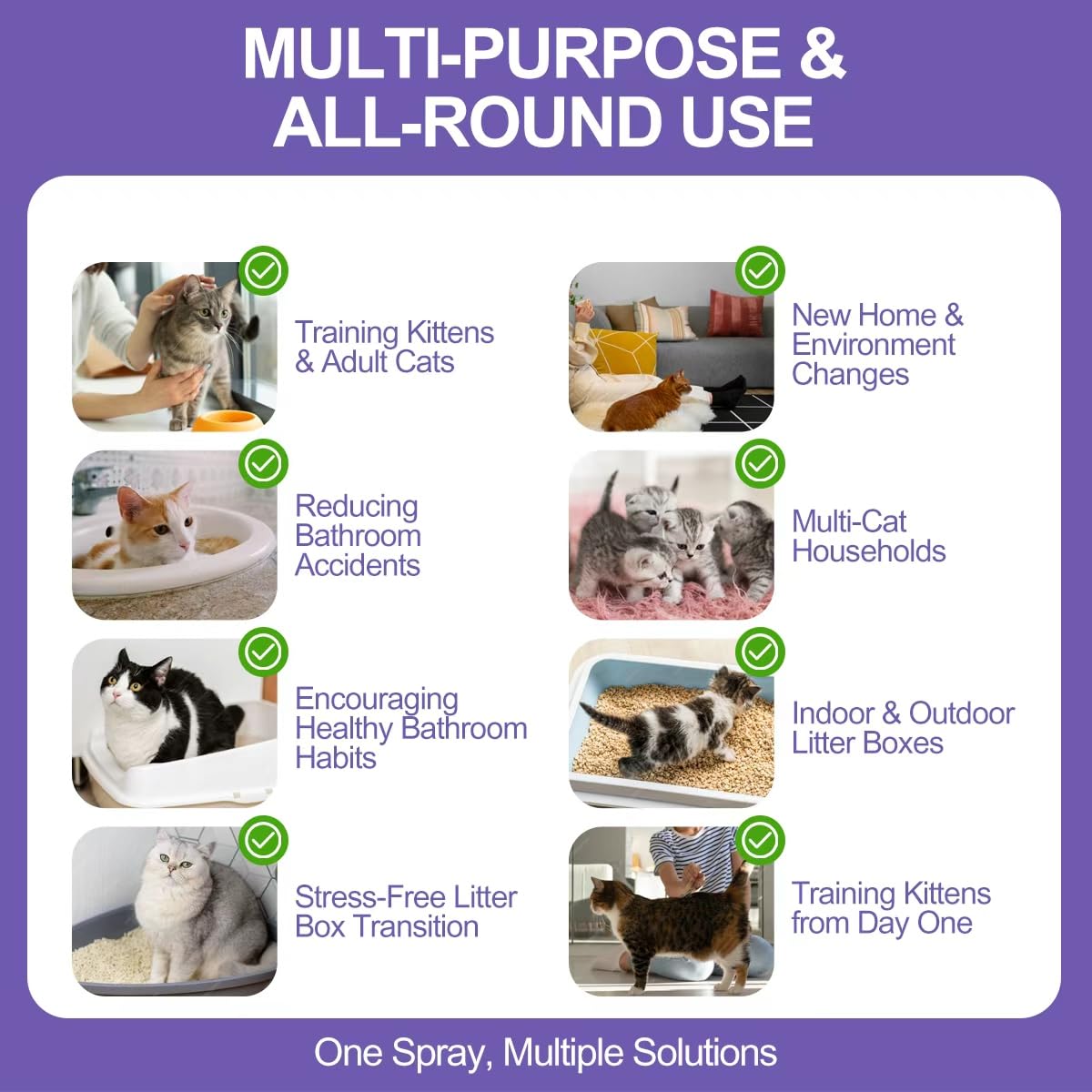 Multi-cat home scene showing easier toilet training with AutumnNest.