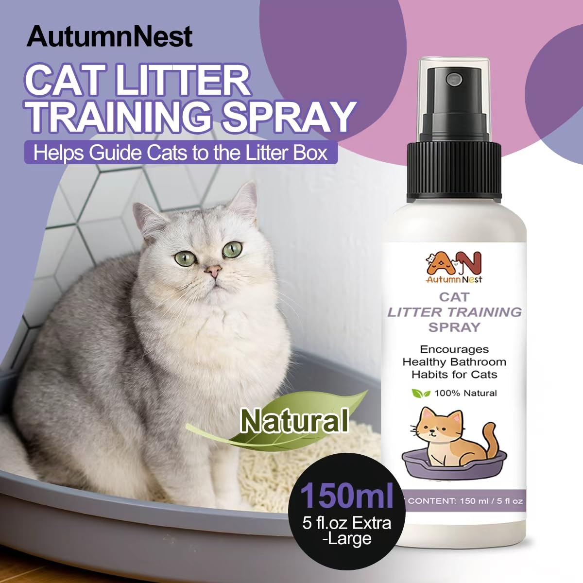 AutumnNest spray near the litter area helps guide cats to the box.