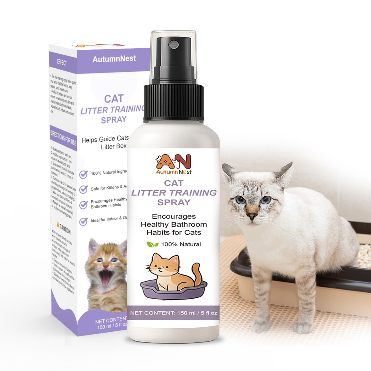 AutumnNest training environment promotes calm, focused litter box use.