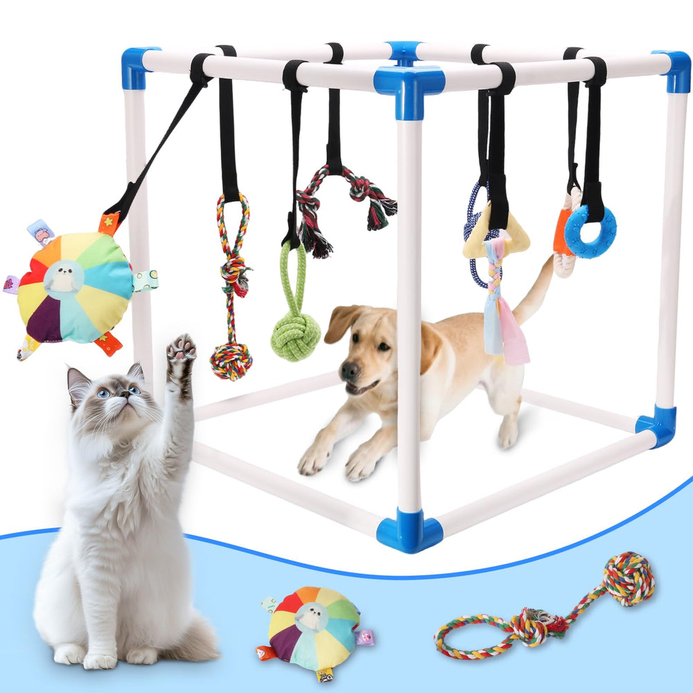 Autyomo Puppy Jungle Gym with eight hanging toys for engaging play and teething support