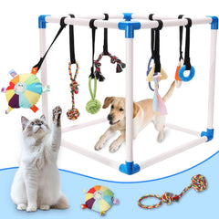 Autyomo Puppy Jungle Gym with eight hanging toys for engaging play and teething support