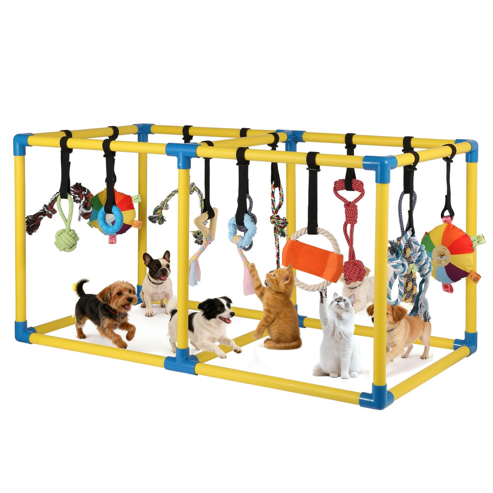 Autyomo Puppy Jungle Gym frame with adjustable support for growing puppies.