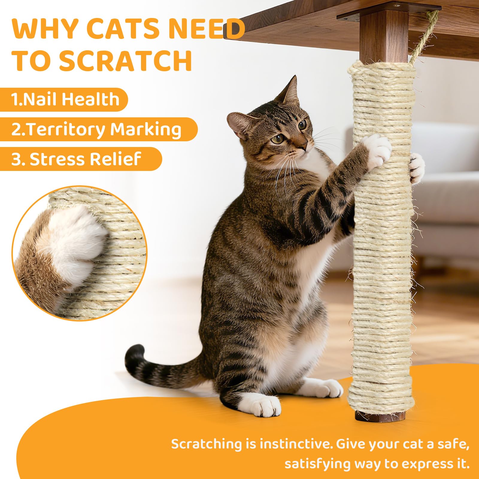 AUXMOTEC rope used for DIY scratching zones in home