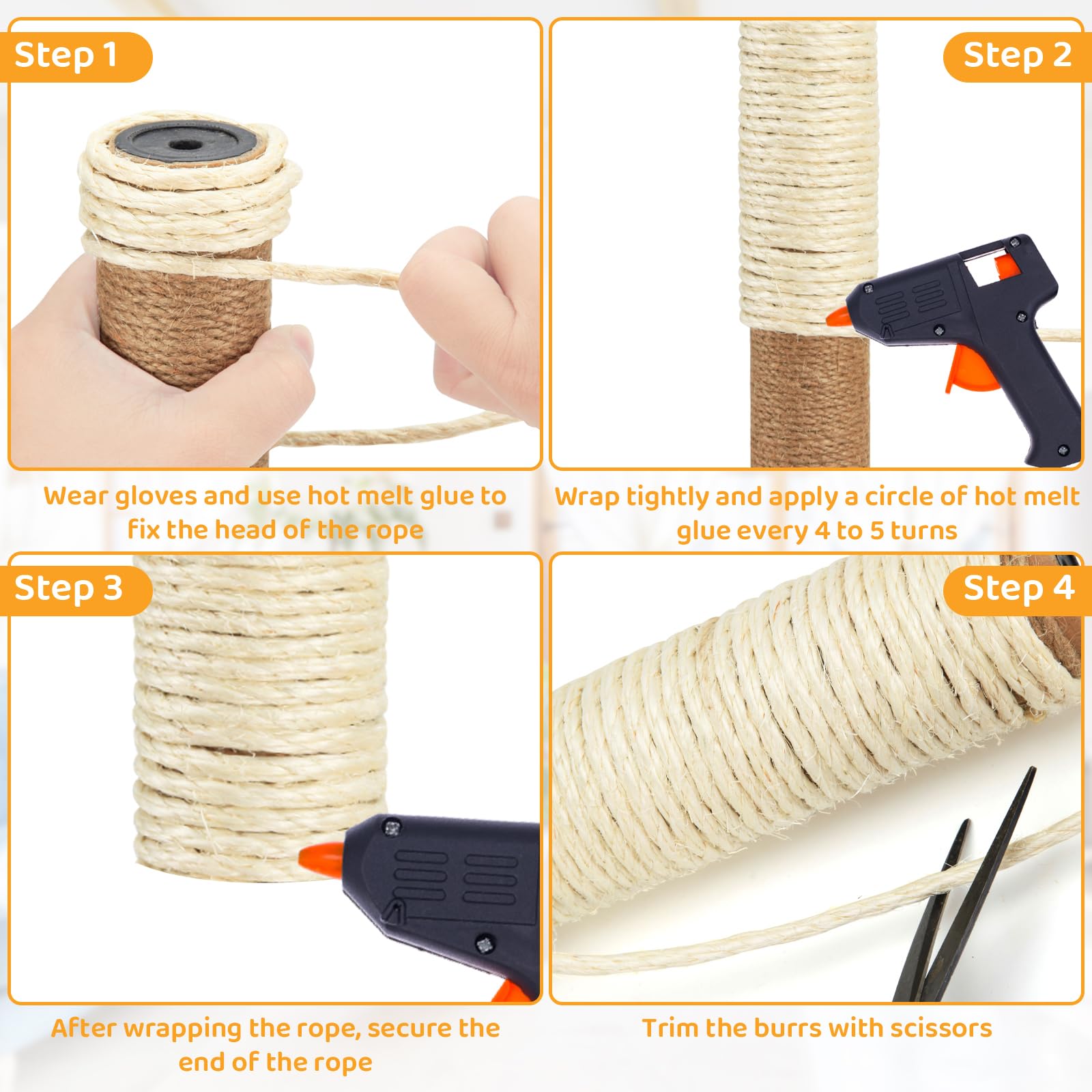 AUXMOTEC easy-install around post with glue or staples
