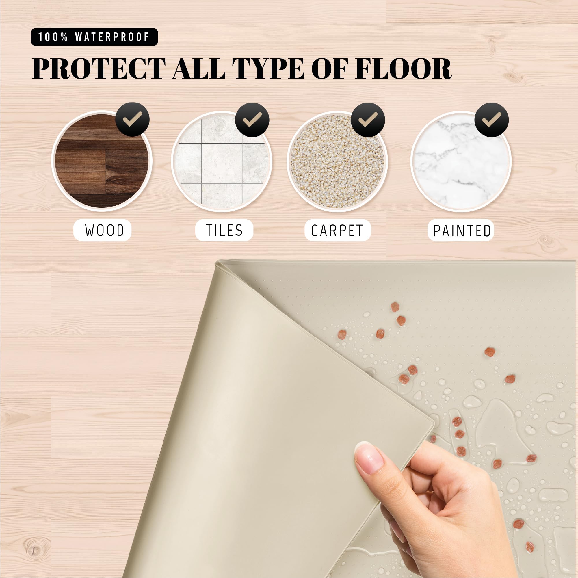 Averyday 3mm-thick silicone mat provides durable stability.