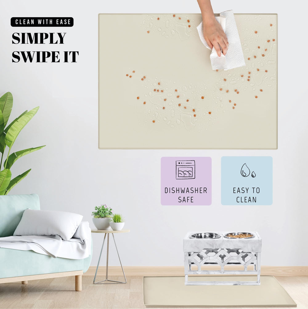 Averyday dishwasher-safe mat cleans quickly after meals.