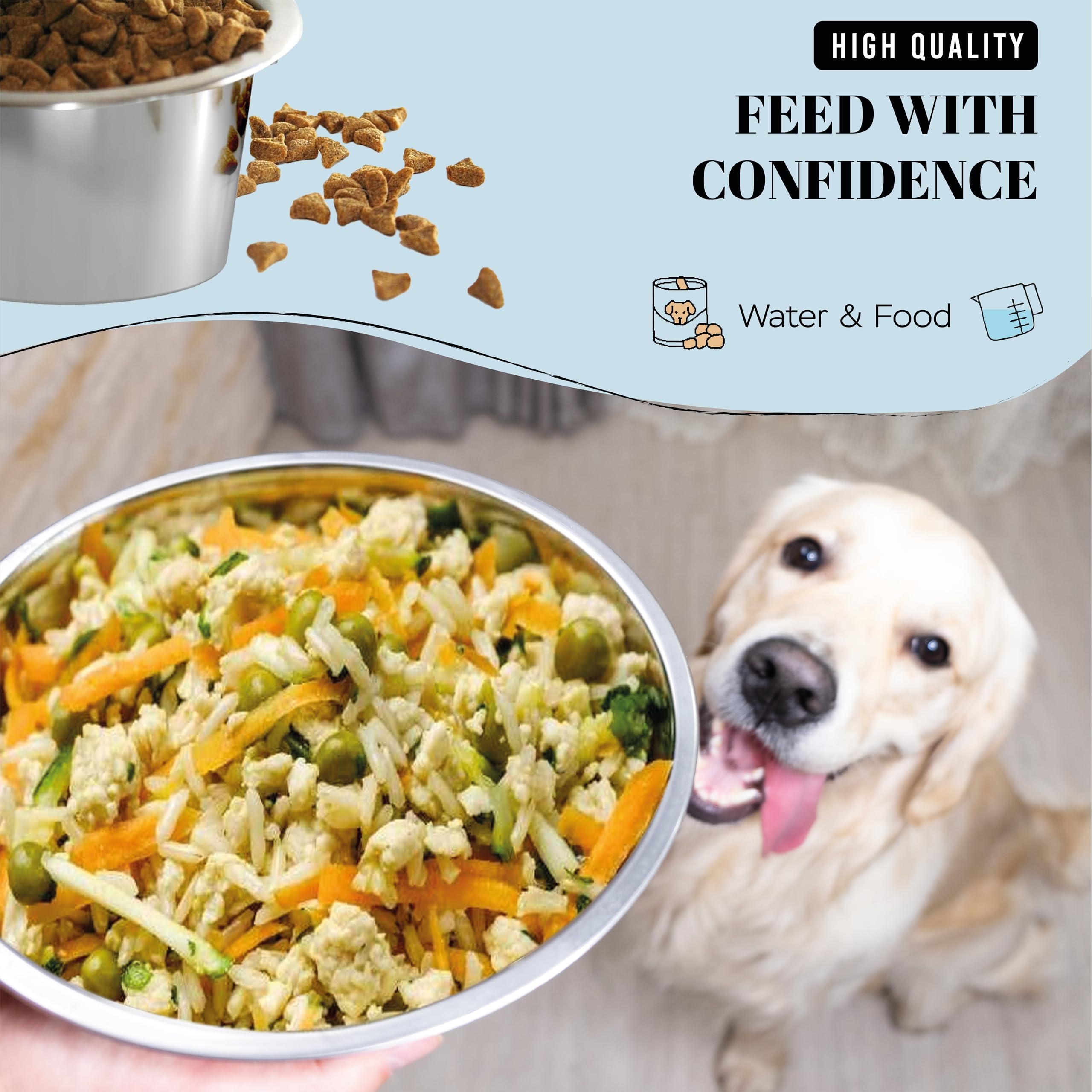 Averyday two-pack bowls offer durable, food-grade stainless steel for everyday feeding