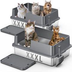 Avgooscalb two-pack XXXL litter box entrance for easy access and large interior