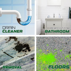 Aviano Botanicals enzyme action shown in drain cleaning and odor control