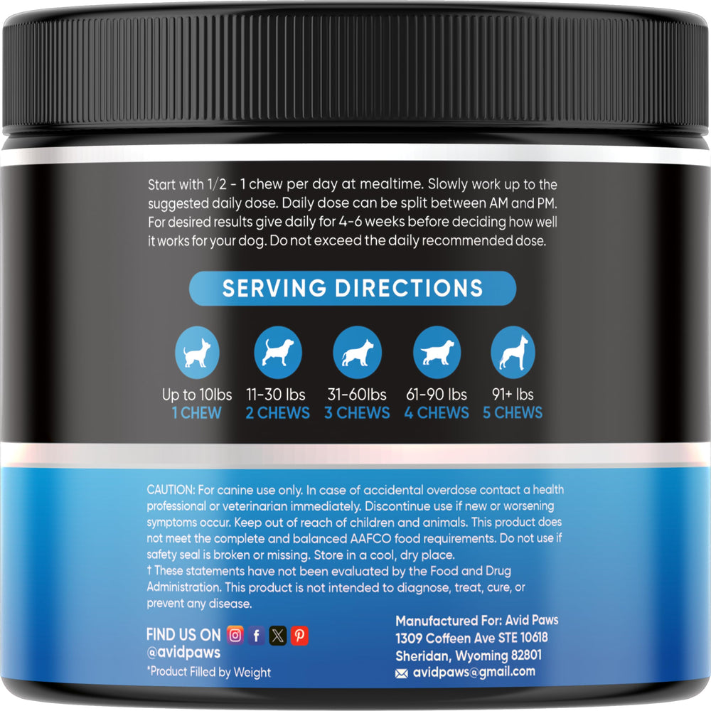 Avid Paws No Poo Chews reseal cap preserves freshness