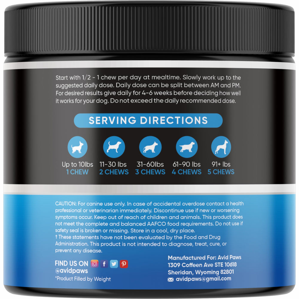 Avid Paws tasty chewables support daily pest prevention for dogs.