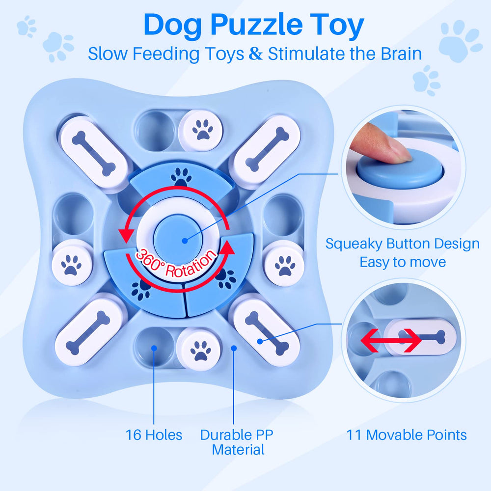 AVOAR dog puzzle toy with squeaky center captures attention for longer play