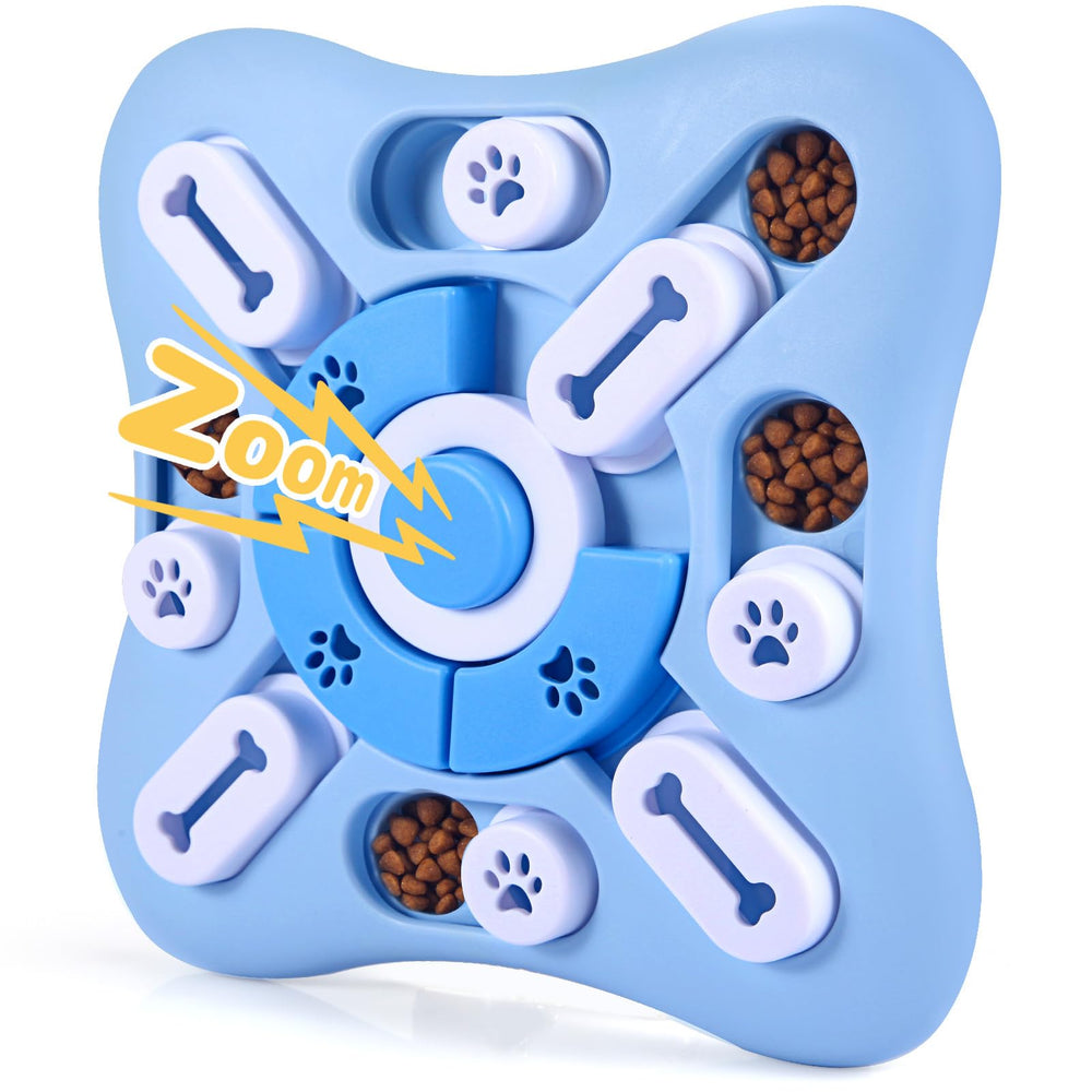AVOAR interactive dog puzzle toy with slider engages large, medium, and small dogs during feeding