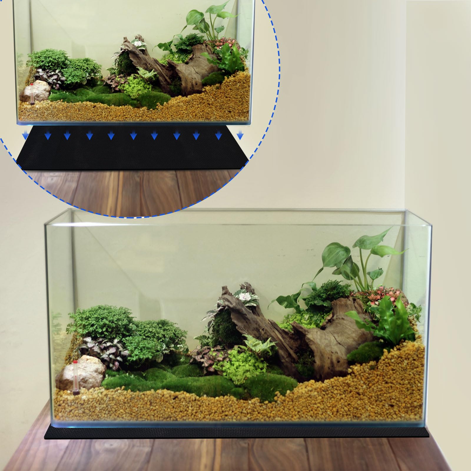 Avoirdus aquarium leveling mat two-pack provides a durable base for aquariums.