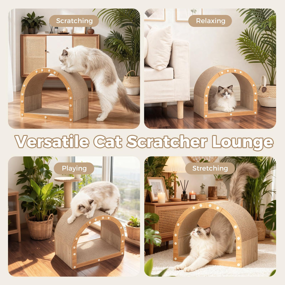 Avont Cardboard Scratcher House base and reinforced structure prevent tipping.