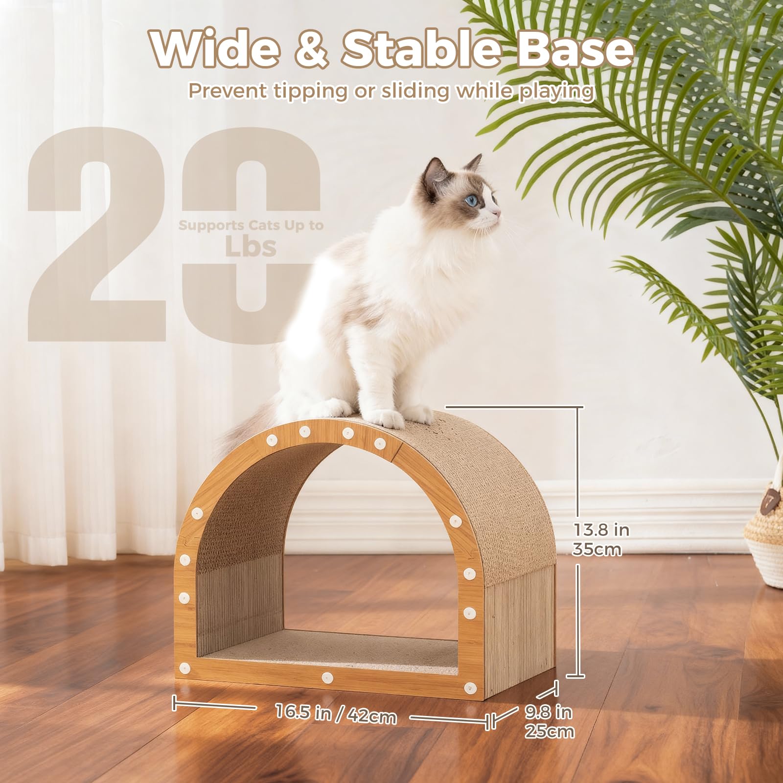 Avont Cardboard Scratcher House offers a cozy hiding space for cats.