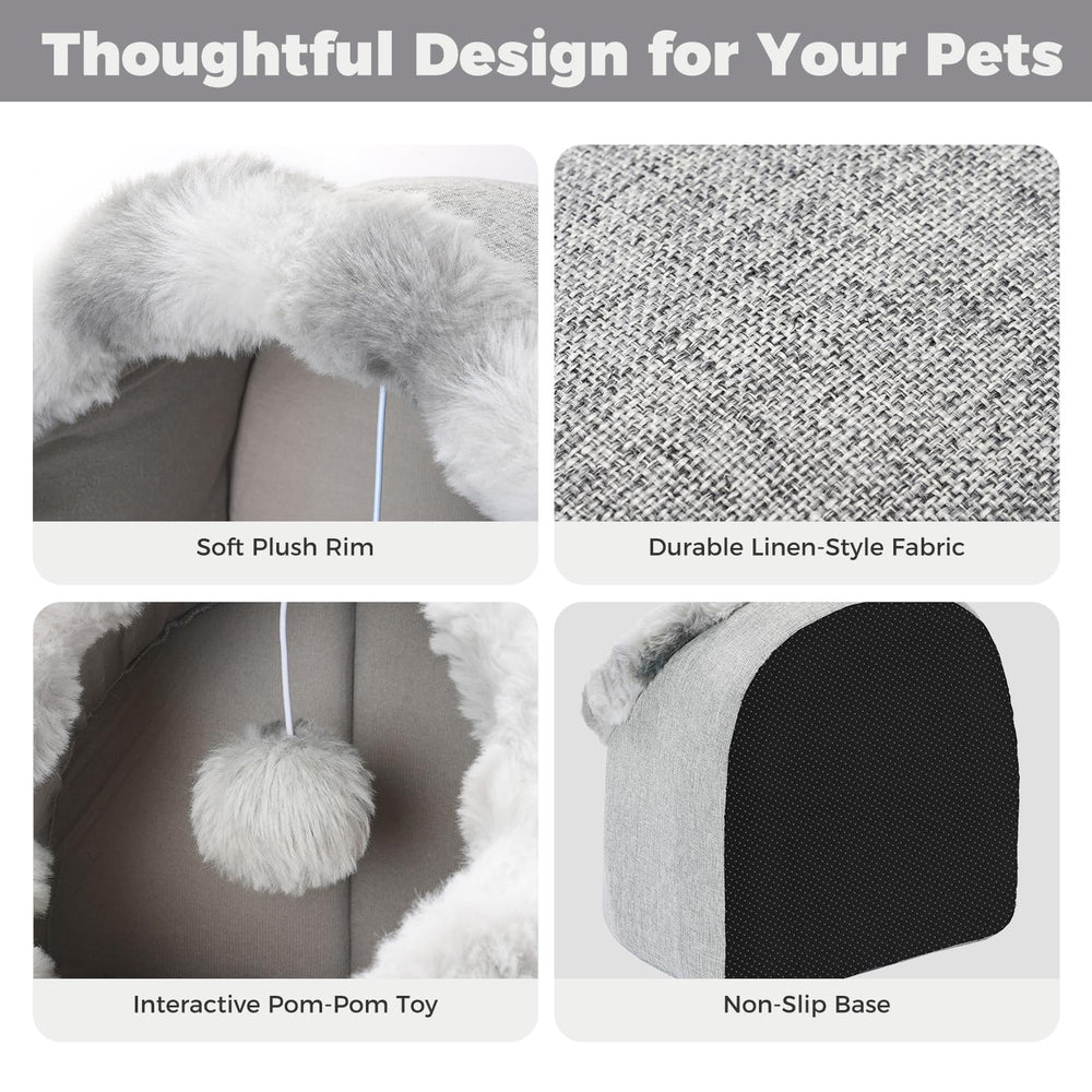 Avont cat bed cave anti-slip bottom keeps the bed stable.