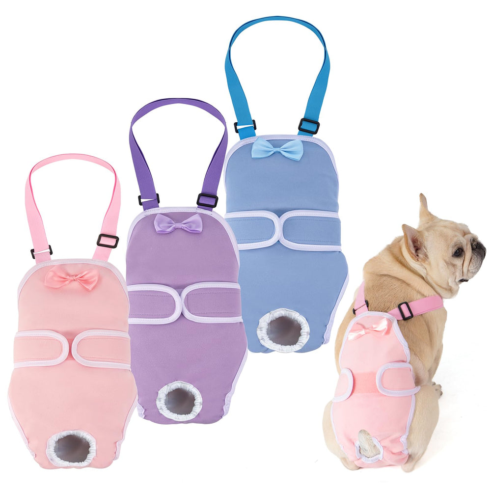 Avont Frenchie dog diapers pink pack, comfortable fit for female dogs during heat cycles.