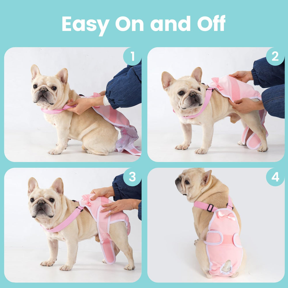 Avont Frenchie dog diapers reusable and machine washable for cost-effective care.
