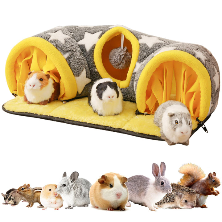 Avont Guinea Pig Hideout Tunnel in soft plush fabric for cozy play.