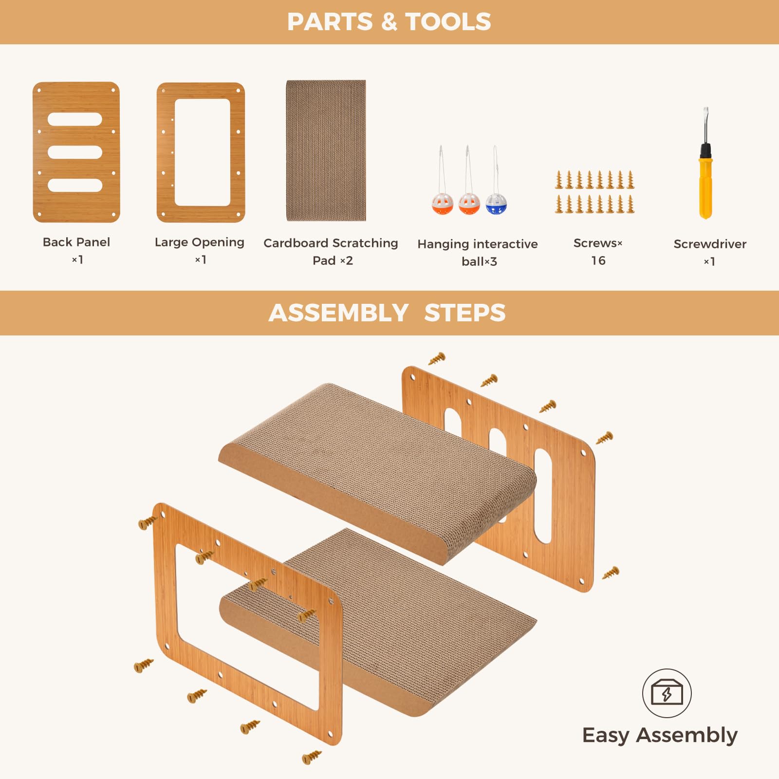 Avont scratcher assembly easy with included tools for quick setup