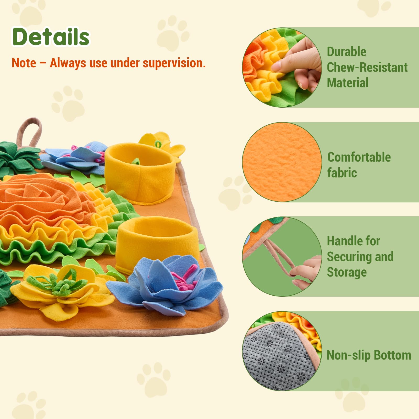 Avont Snuffle Mat handle-secure-attachment allows stable setup on furniture.