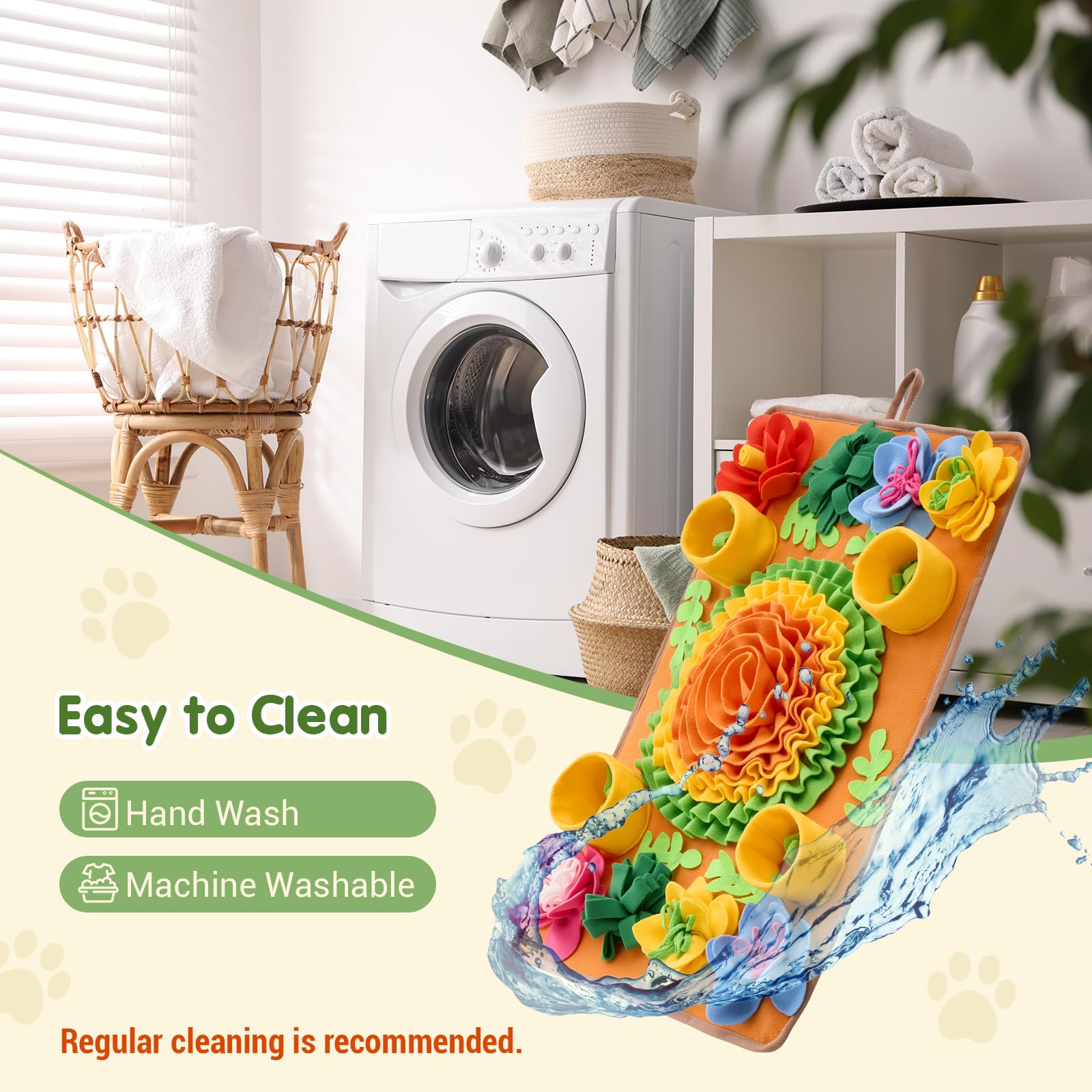 Avont Snuffle Mat is machine-washable for easy cleanup.