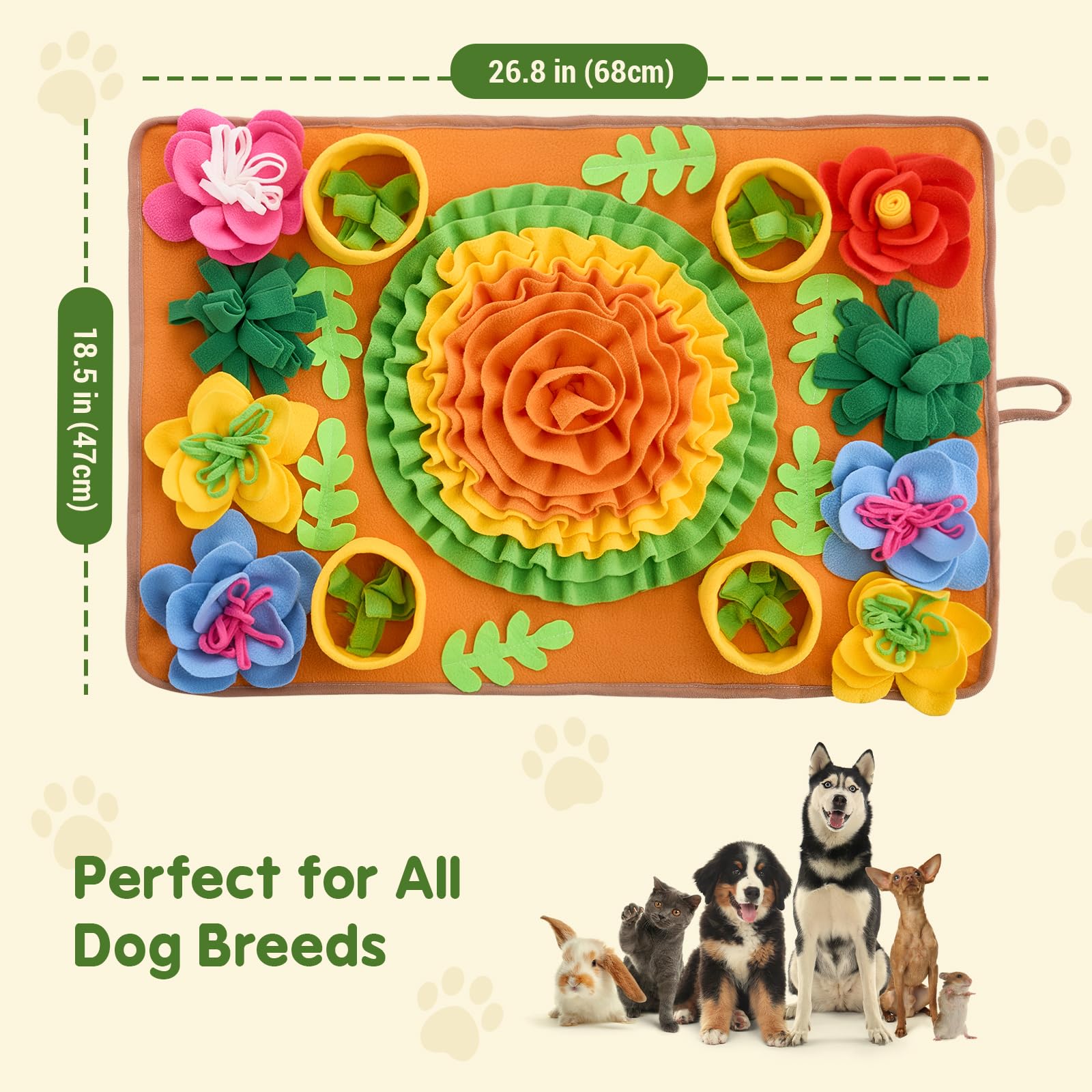 Avont Snuffle Mat features a non-slip bottom to prevent movement.