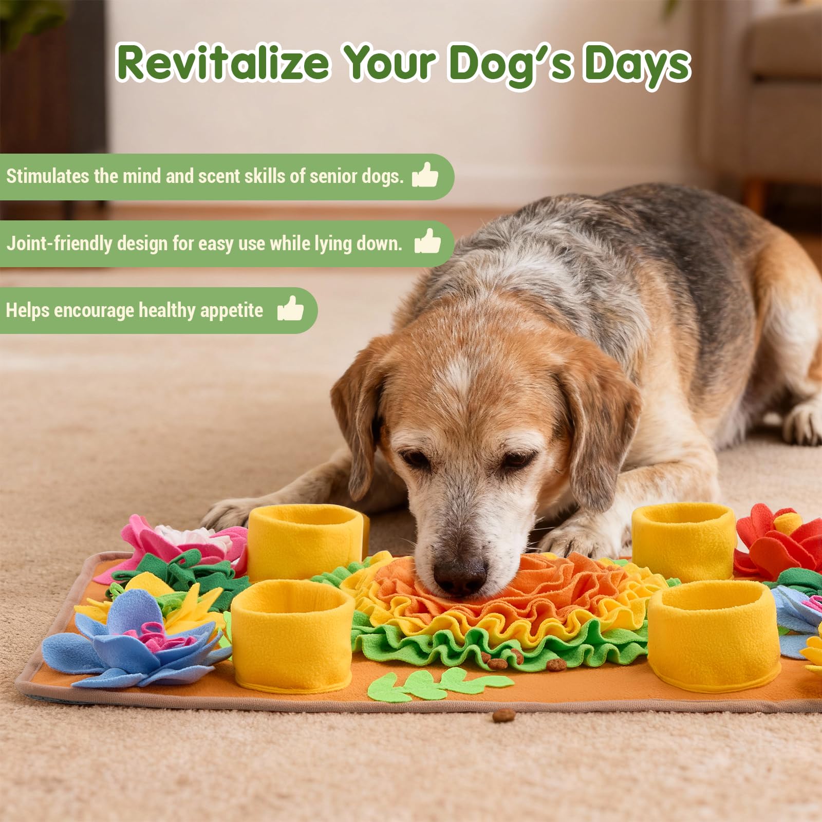Avont Snuffle Mat uses soft durable fabric for comfortable sniffing sessions.