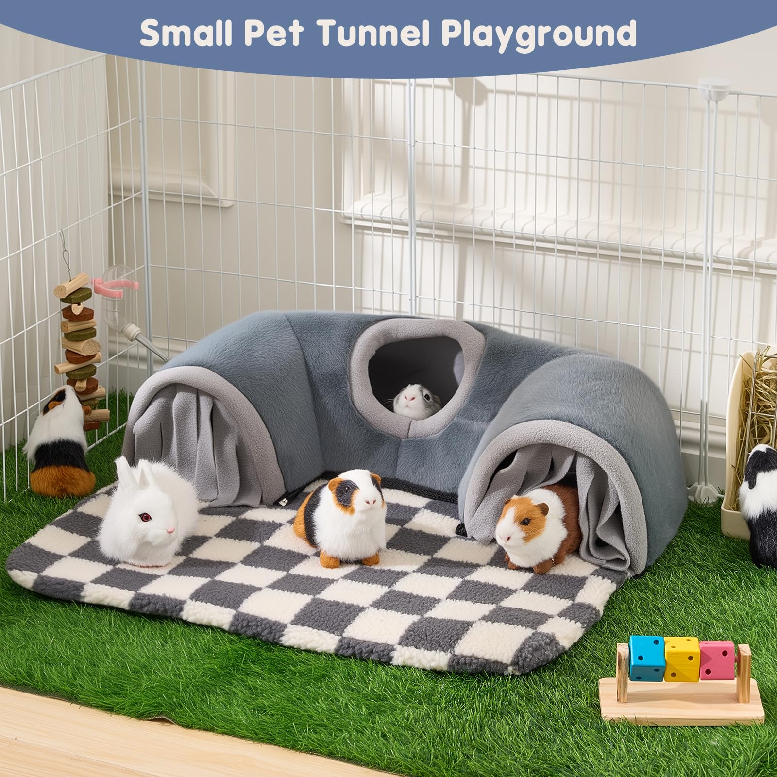 Avont soft plush fabric cushions pets while maintaining tunnel shape.