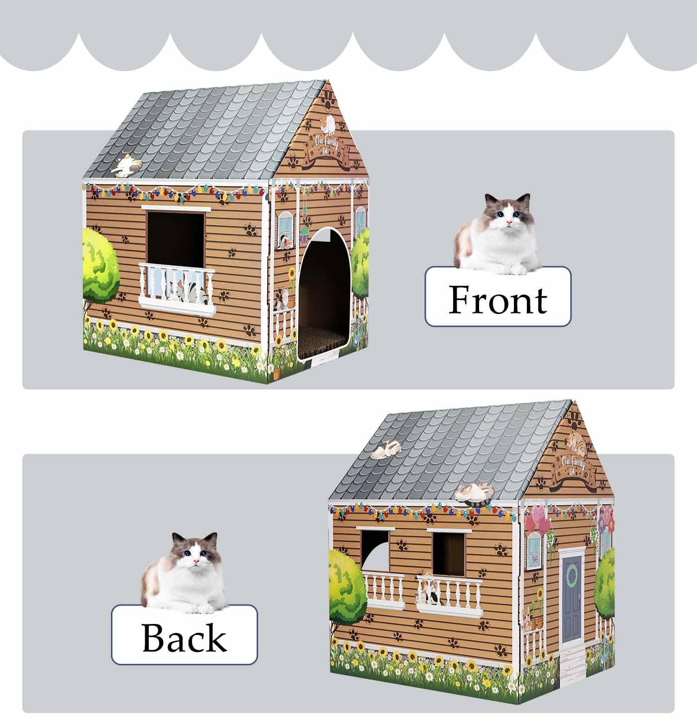 AVXINSOK cardboard cat house interior offers airy space to rest