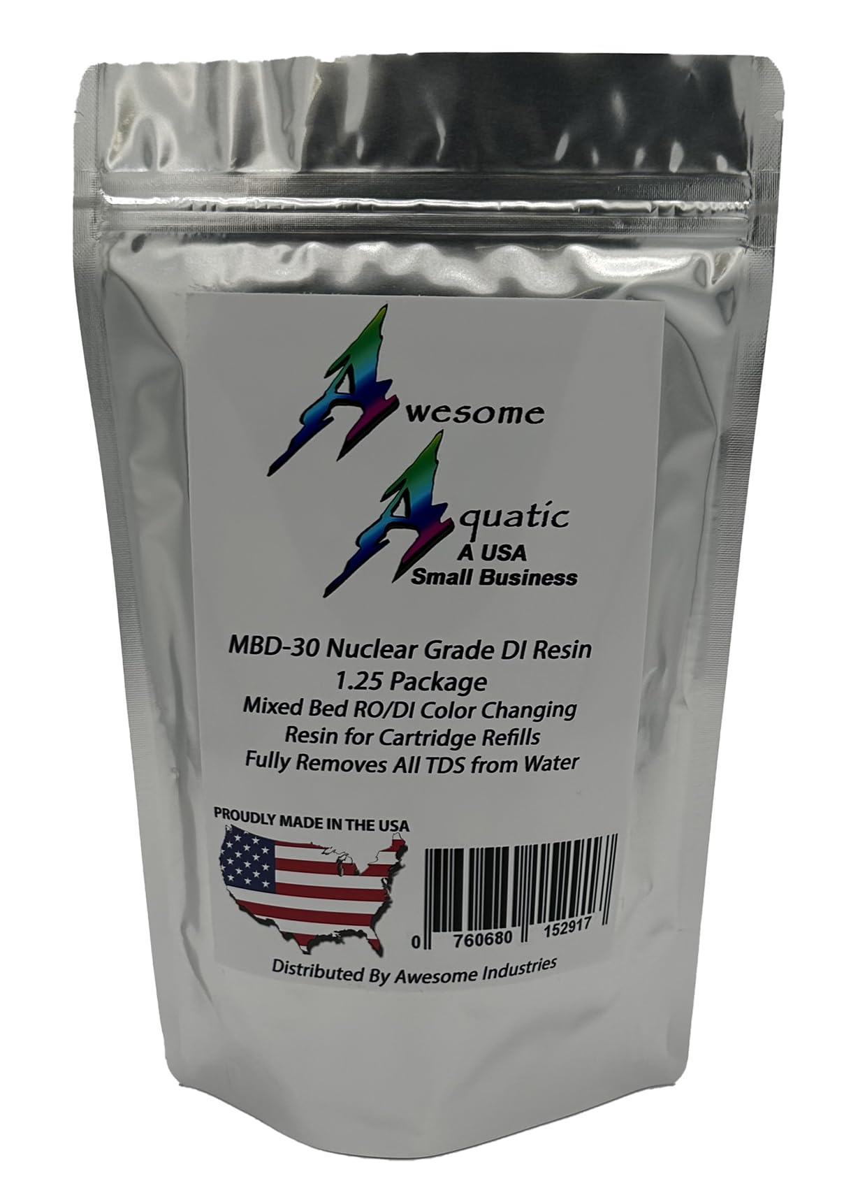 Awesome Aquatic color-indicator resin helps plan changes and reduce waste.