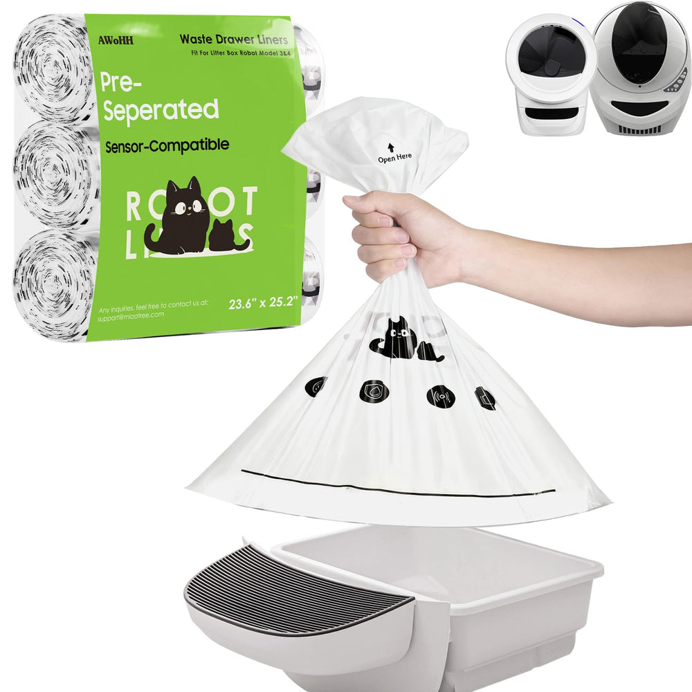 AWoHH 90-pack litter bag assembly for easy drawer fit and mess control.